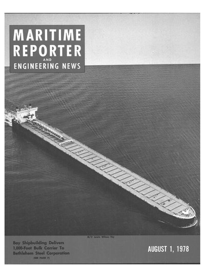 Cover of August 1978 issue of Maritime Reporter and Engineering News Magazine