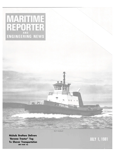Cover of July 1981 issue of Maritime Reporter and Engineering News Magazine