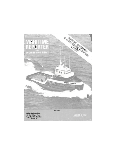 Cover of August 1981 issue of Maritime Reporter and Engineering News Magazine