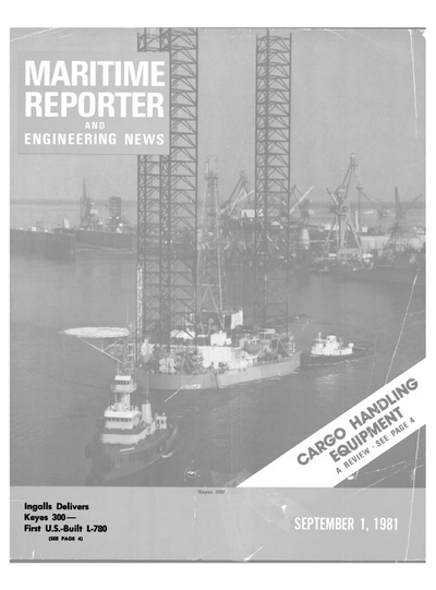 Cover of September 1981 issue of Maritime Reporter and Engineering News Magazine