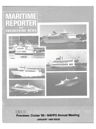 Cover of January 1989 issue of Maritime Reporter and Engineering News Magazine