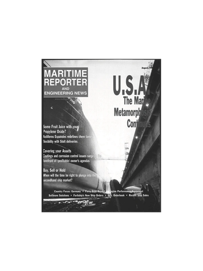 Cover of August 1999 issue of Maritime Reporter and Engineering News Magazine