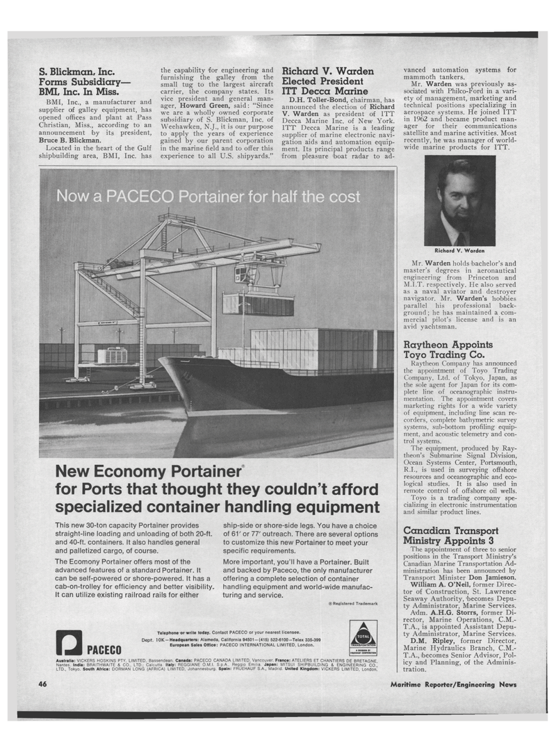 Maritime Reporter Magazine, page 44,  Nov 1971