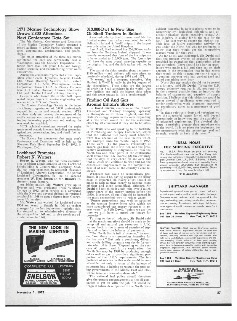 Maritime Reporter Magazine, page 57,  Nov 1971