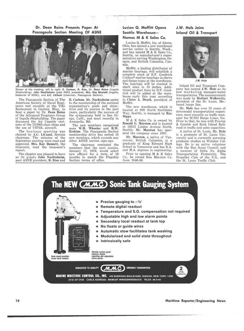 Maritime Reporter Magazine, page 12,  Jan 1978