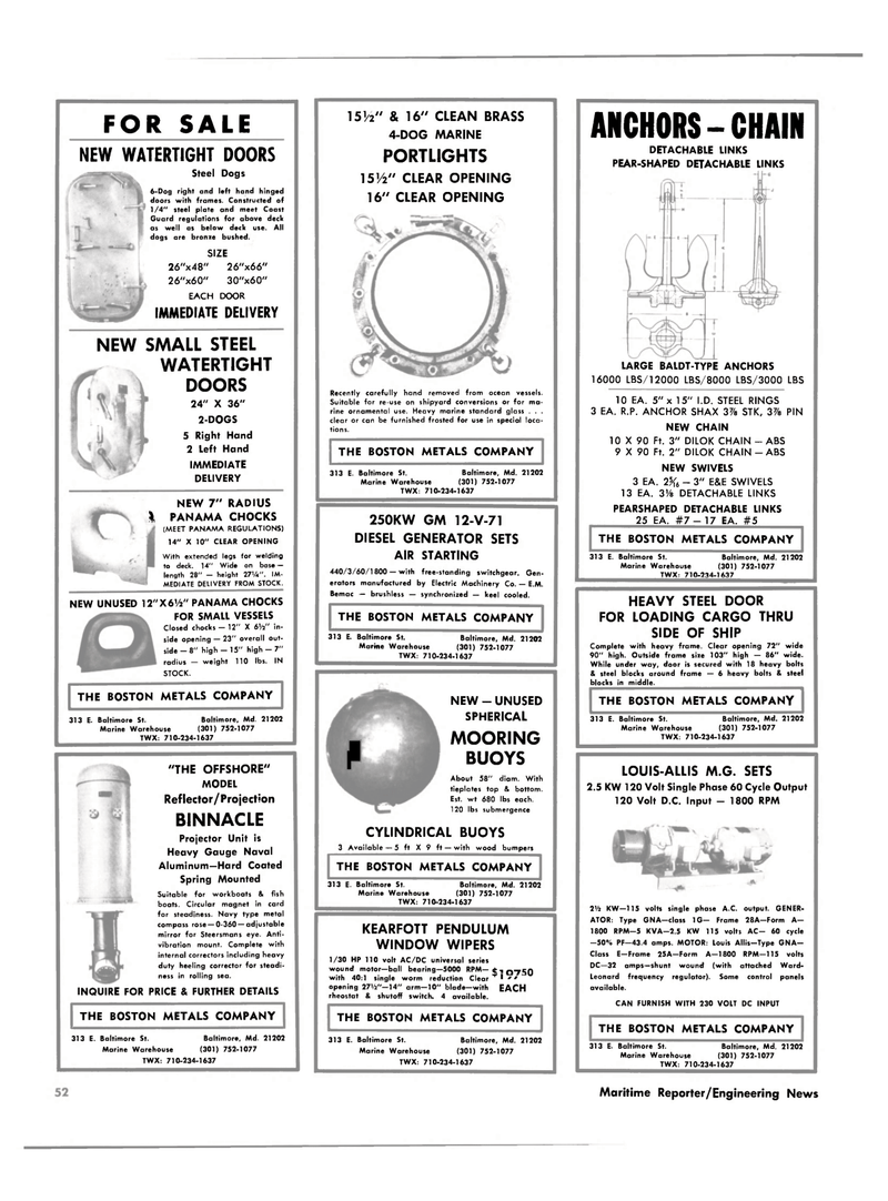 Maritime Reporter Magazine, page 52,  Feb 15, 1981