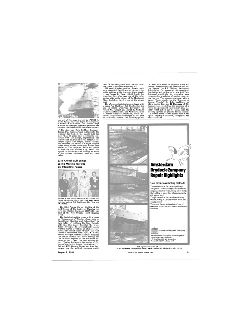 Maritime Reporter Magazine, page 19,  Aug 1981