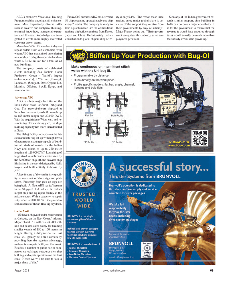Maritime Reporter Magazine, page 69,  Aug 2012