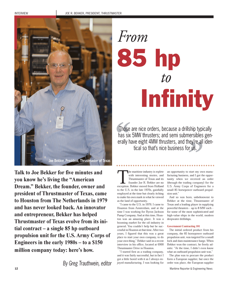 Maritime Reporter Magazine, page 12,  Nov 2012