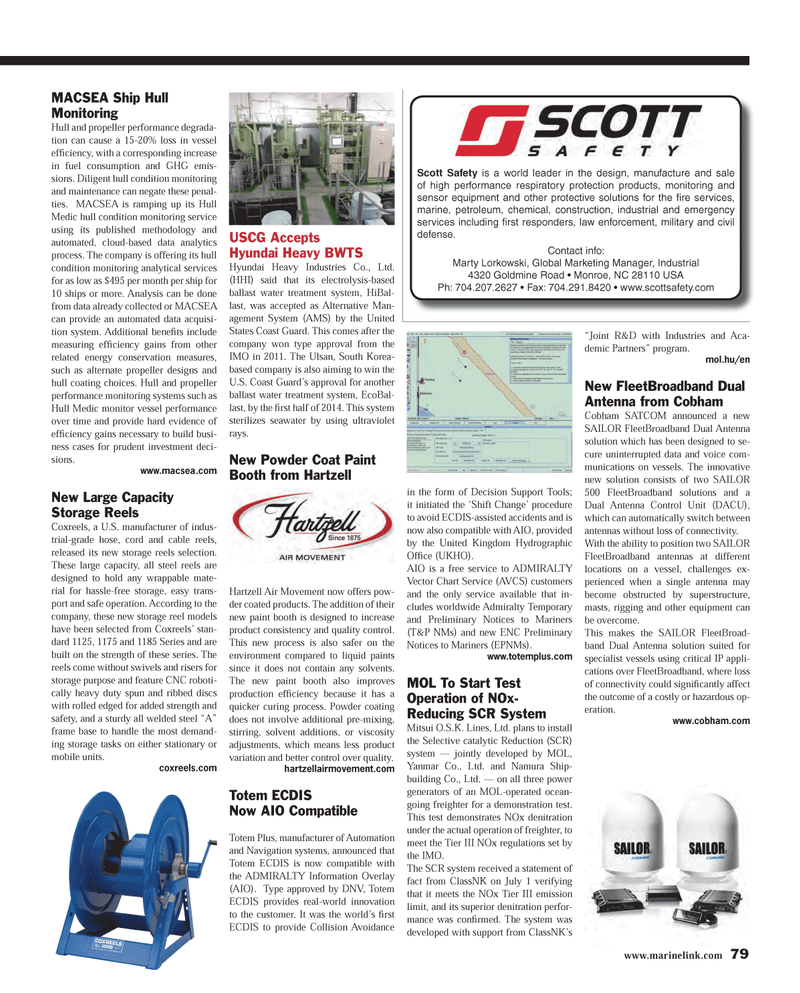 Maritime Reporter Magazine, page 79,  Aug 2013