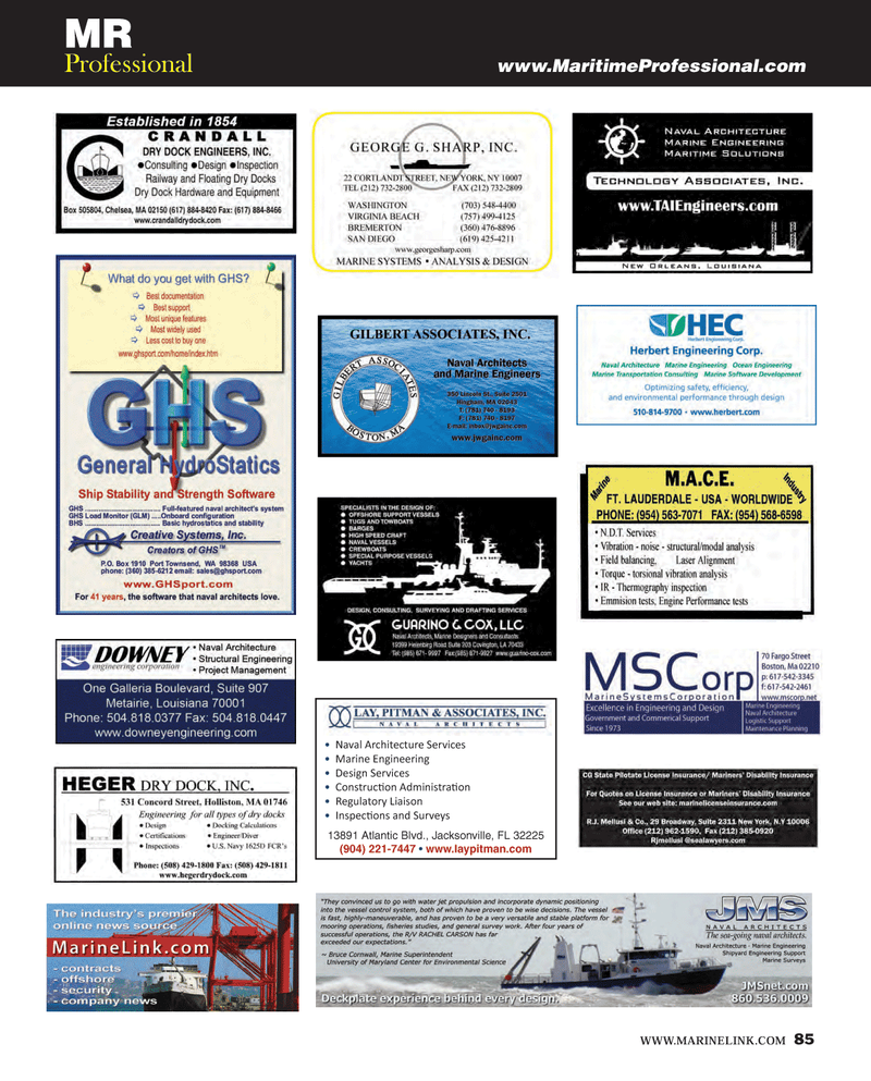 Maritime Reporter Magazine, page 85,  Aug 2013