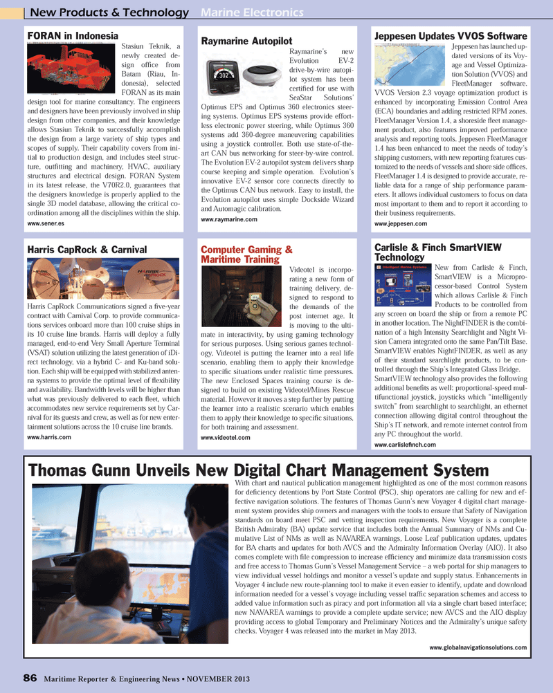 Maritime Reporter Magazine, page 3rd Cover,  Nov 2013