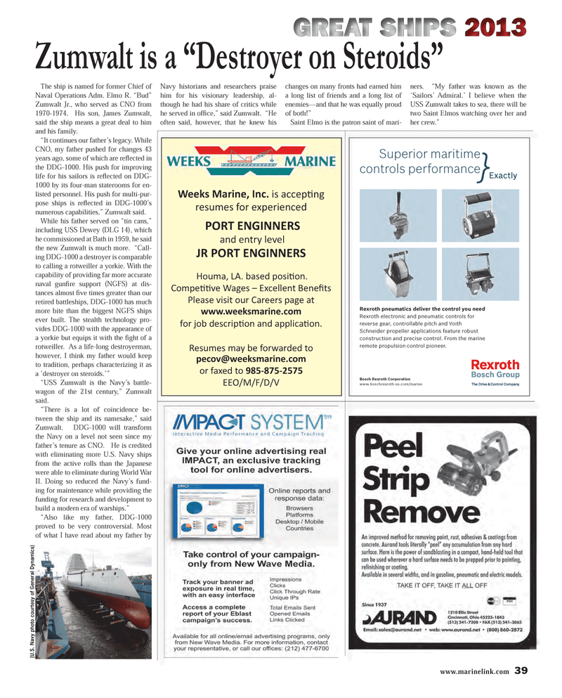 Maritime Reporter Magazine, page 39,  Dec 2013