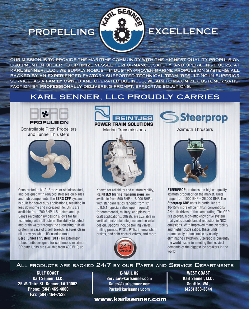 Maritime Reporter Magazine, page 4th Cover,  Jan 2014