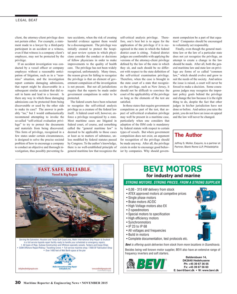Maritime Reporter Magazine, page 30,  Nov 2015