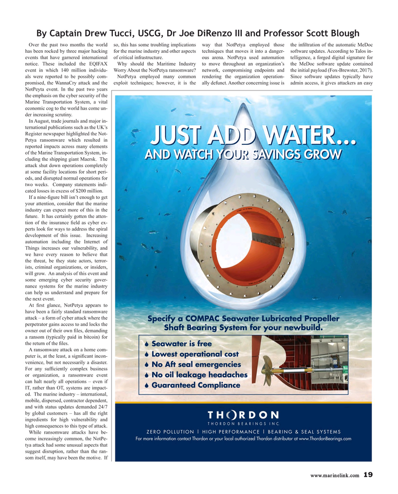Maritime Reporter Magazine, page 19,  Oct 2017