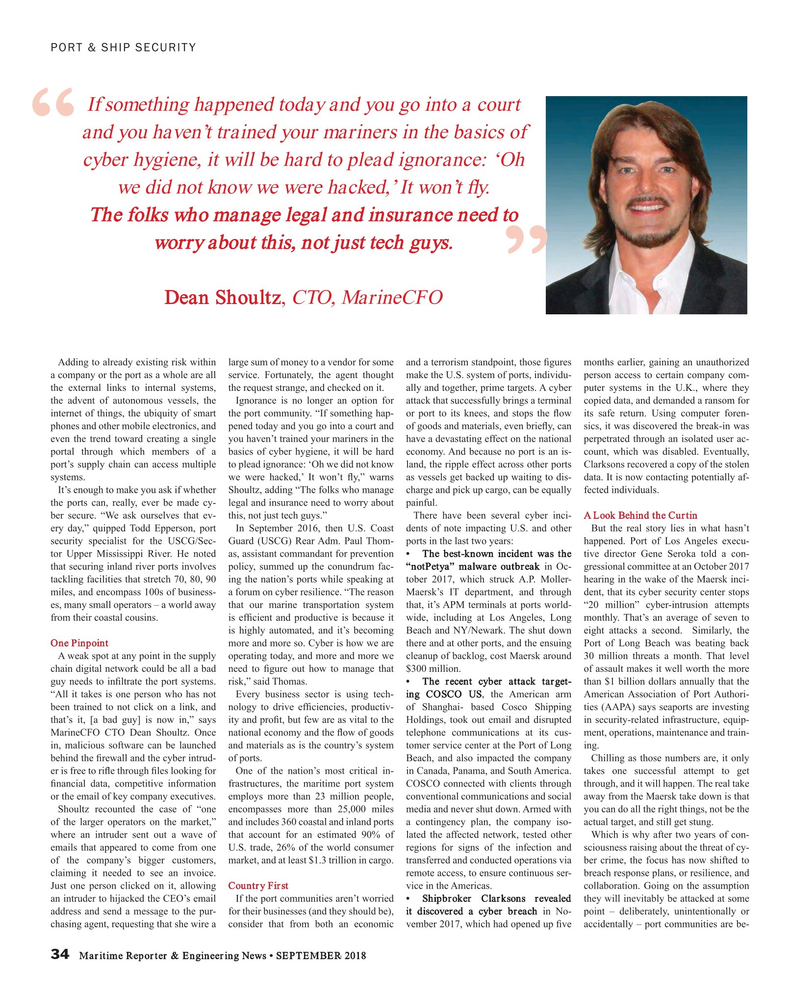 Maritime Reporter Magazine, page 34,  Sep 2018