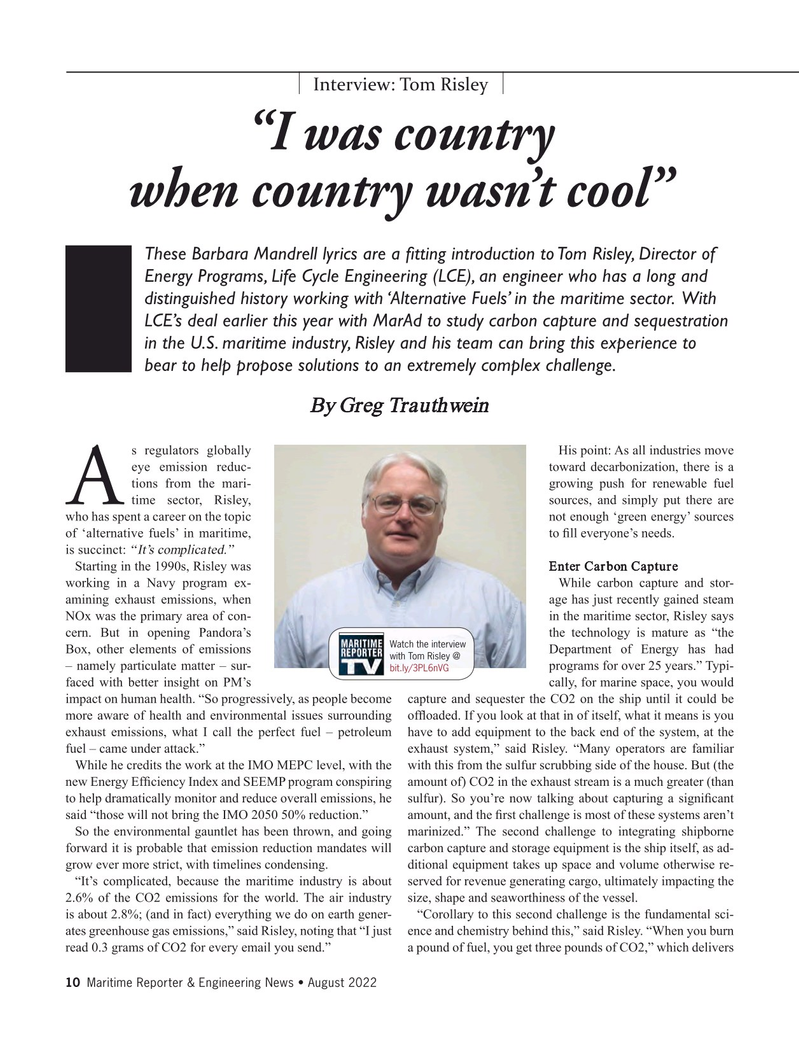 Maritime Reporter Magazine, page 10,  Aug 2022