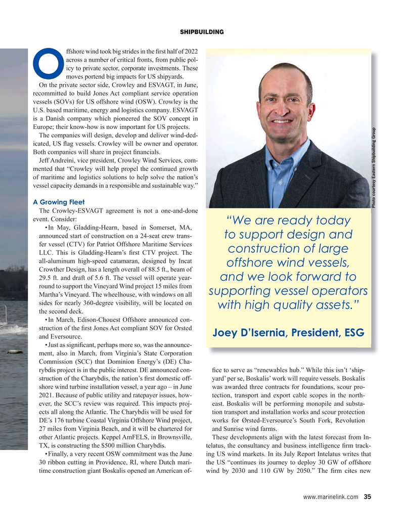 Maritime Reporter Magazine, page 35,  Aug 2022