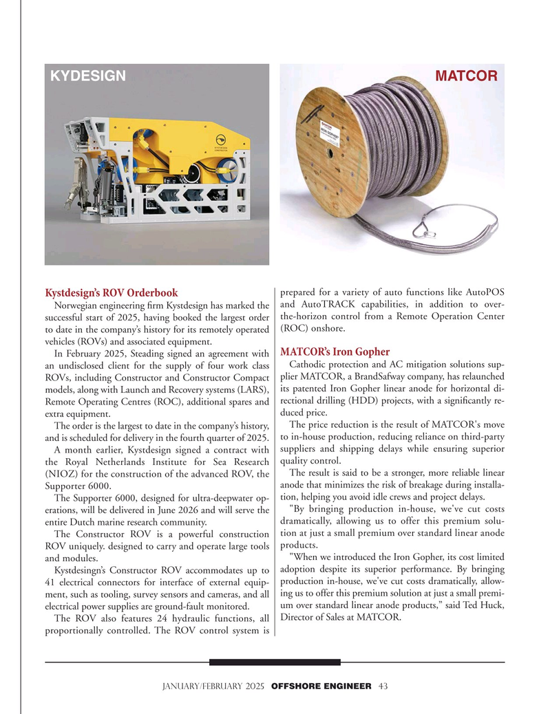 Offshore Engineer Magazine, page 43,  Jan 2025